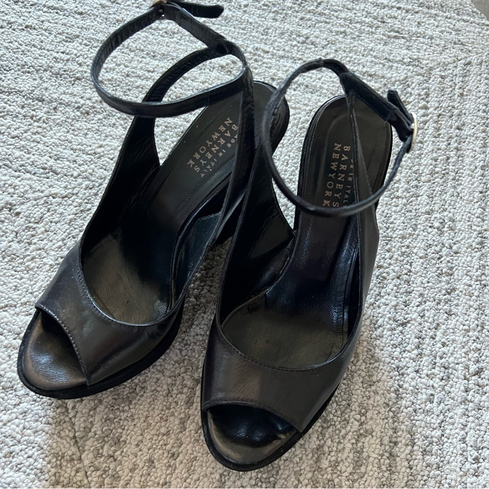 Barneys New York Platform Peep-toe Wedge